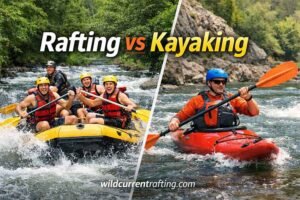 difference between rafting and kayaking