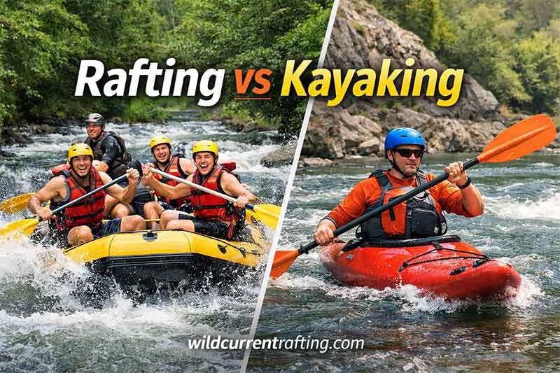Difference Between Rafting and Kayaking - Wild Current Rafting