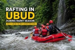 rafting in ubud during rainy season